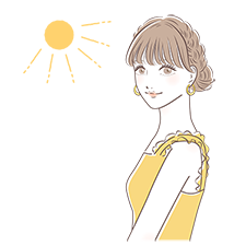 陽の光を浴びる女性